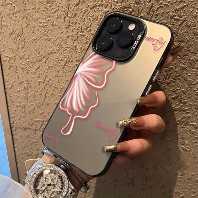 Luminous Butterfly Pattern iPhone Case for 15/14/13/12/11 Series, Soft TPU Full-Body Protective Cover with Glow Effect, Shockproof Slim Phone Case